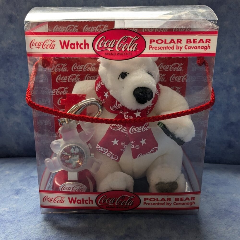 Collectable Coca Cola Polar Bear with Polar Bear clip-on Watch
